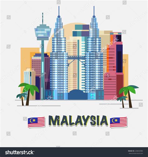 Kuala Lumpur Malaysia Vector Illustration Stock Vector Royalty Free