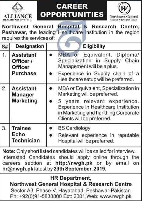 Northwest General Hospital And Research Center Peshawar Jobs