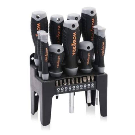 Piece Magnetic Screwdriver Set With Bits And Stand Leroy Merlin