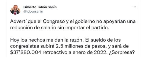 37 8 Millones Empezarán A Ganar Los Congresistas Colombianos Y El País