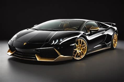 Premium Photo | Lamborghini with gold rims