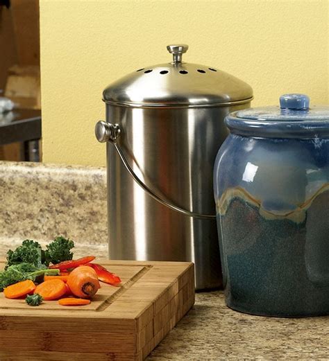 Leakproof Odor Free 15 Gallon Stainless Steel Compost Crock Ts