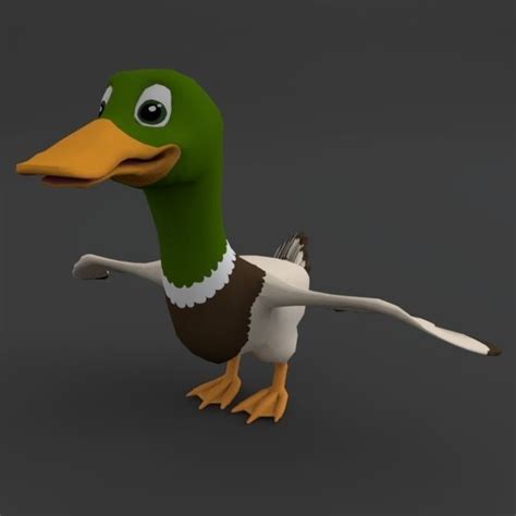 3d Model Duck Cartoon Vr Ar Low Poly Cgtrader