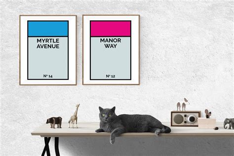 Monopoly Style Personalised Street Names Digital Designs Straight to ...