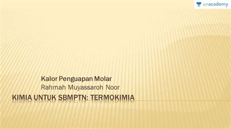 Termokimia Kimia SBMPTN UN SMA Kalor Penguapan Molar YouTube