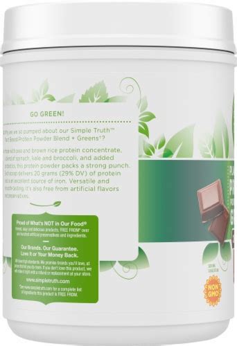 Simple Truth™ Plant Based Chocolate Protein And Greens Protein Powder 184 Oz Fred Meyer