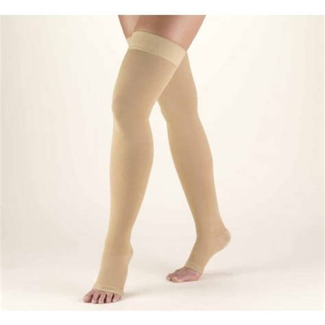 Truform Classic Medical Thigh High Silicone Dot Top Open Toe 20 30 Mmhg