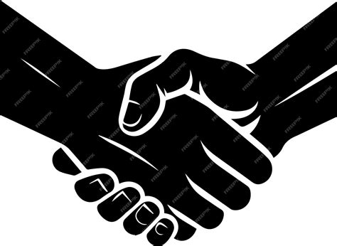 Premium Vector | Hand shake vector silhouette 2