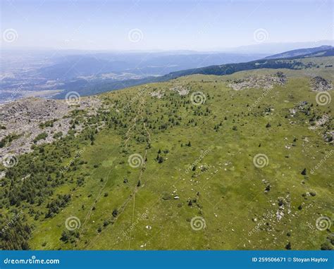 Aerial View Of Vitosha Mountain Near Kamen Del Peak Bulgaria Stock