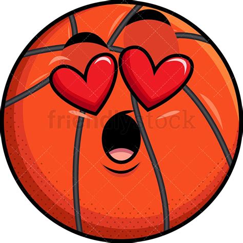 In Love Basketball Emoji Cartoon Clipart Vector - FriendlyStock