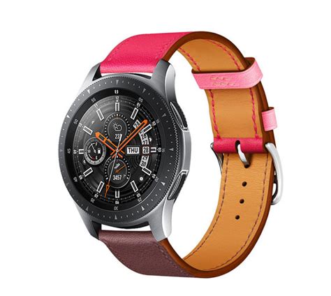 Samsung Galaxy Watch Mm Leren Band Knalroze Roodbruin