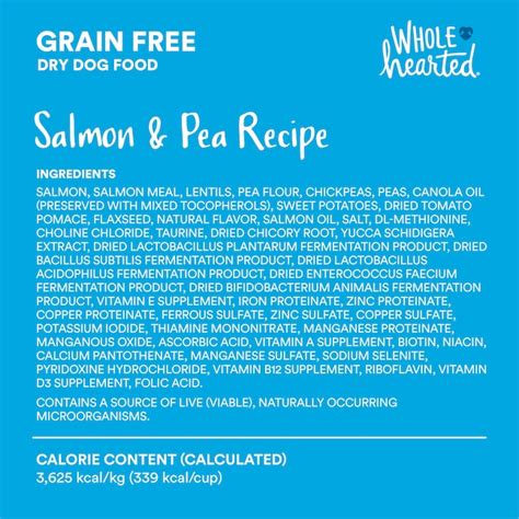 WholeHearted Grain Free Salmon and Pea Recipe Dry Dog Food - 40 lbs ...