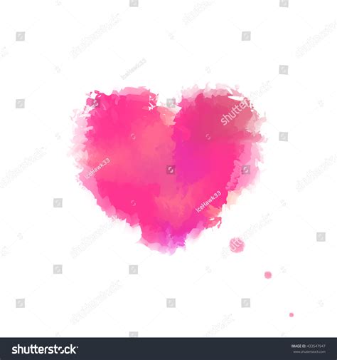 Watercolor Drawing Heart On White Background Stock Vector (Royalty Free ...