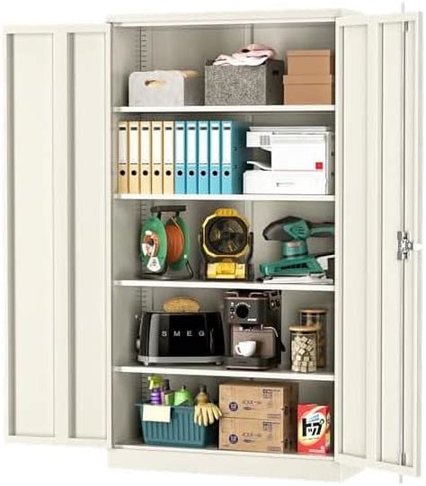 Yfbiubiulife Metal Cabinet Wardrobe Closet With Rods And Locking Doors