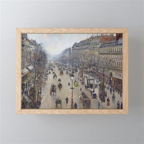 Camille Pissarro Boulevard Montmartre Morning Cloudy Weather Framed