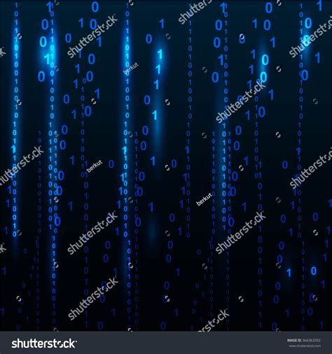 Illustration Matrix Style Binary Background Falling Stock Vector