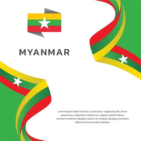 Premium Vector | Illustration of myanmar flag template