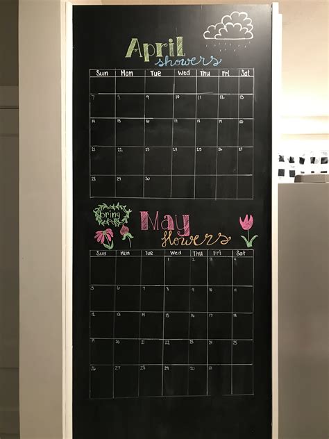 Chalkboard calendar