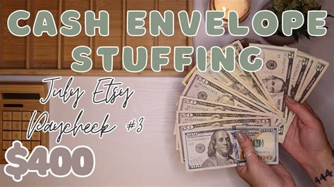 400 Small Business Cash Envelope Stuffing July Etsy Paycheck 3 23 Year Old Budgets Youtube