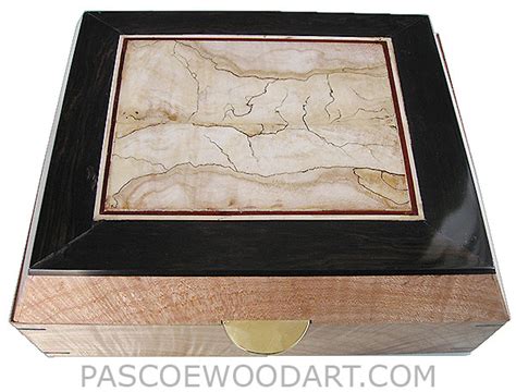 Handcrafted Wood Box Medium Large Keepsake Box Figured Maple