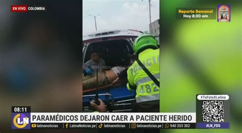 Paramédicos dejan caer a hombre herido de bala de camilla Latina