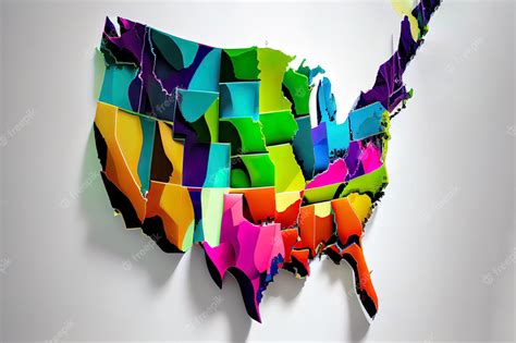 Premium Photo | United states map in the white background