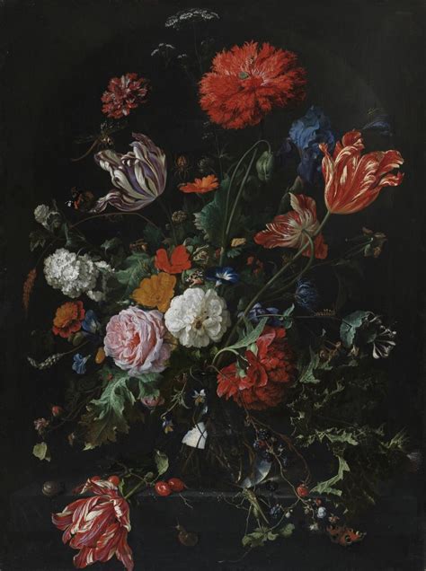 Be Inspired By Flowers In A Glass Vase By Jan Davidsz De Heem