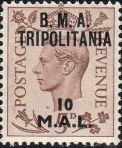 Stamp British Stamp Overprinted B M A Tripolitania Tripolitania