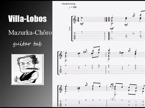 Heitor Villa Lobos Mazurka Chôro classical guitar tutorial tabs