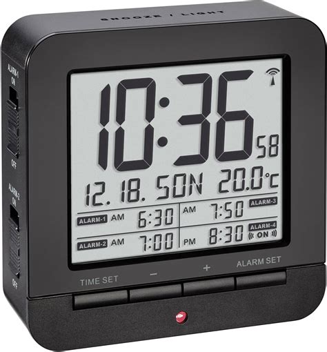 Tfa Dostmann Radio Alarm Clock Black Alarm Times Conrad