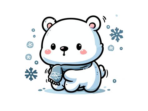 Cute Baby Polar Bear Vector PNG vector in SVG, PDF, AI, CDR format