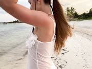 Caroline Zalog Nude Wet Sheer POV Video