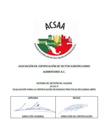 Certificación en Buenas Prácticas ACSAA