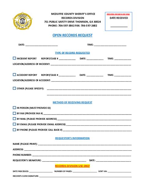 Fillable Online Open Records Request Form 2 Docx Fax Email Print