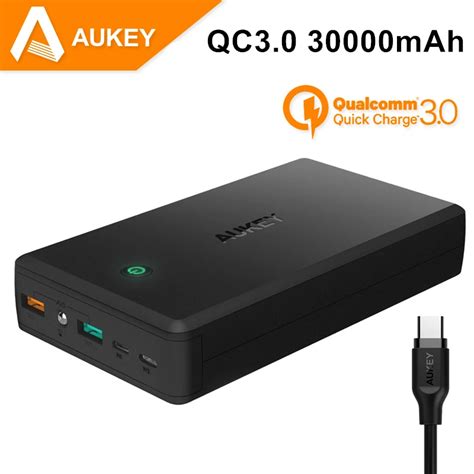 Aukey 30000mAh External Power Bank For Qualcomm Quick Charge 3 0