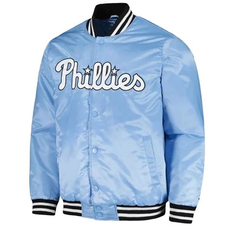 Philadelphia Phillies Cross Bronx Fashion Light Blue Jacket A Jackets