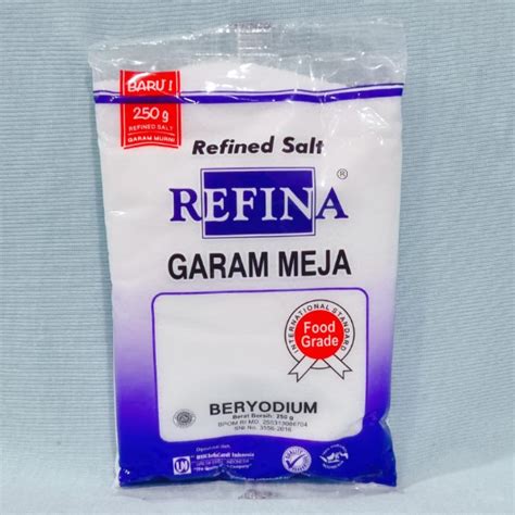 Jual Refina Garam Meja Beryodium 250 Gr Shopee Indonesia