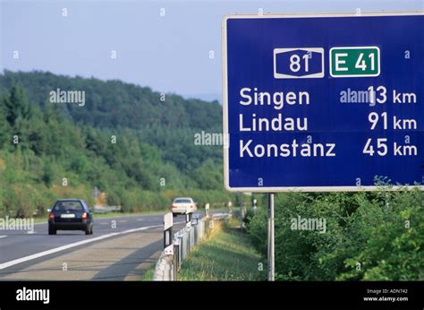 A Kilometer Sign On The Autobahn In Germany Stock Photo Alamy