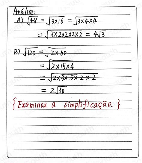 Solved 03 Decomponha O Radicando Em Fatores Primos E Simplifique Cada