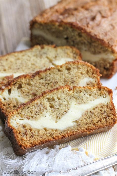 Cream Cheese Filled Banana Bread Simple And Delicious Lil Luna