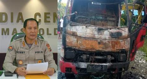 Dua Ekskavator Dan Dua Truk Proyek Dibakar OTK Di Yapen