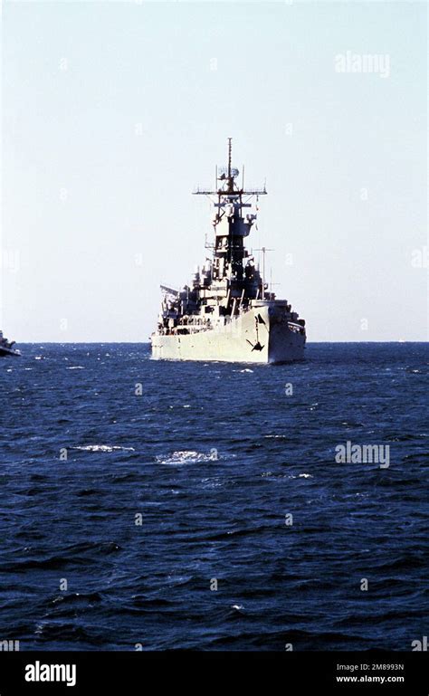 A Starboard Bow View Of The Battleship Uss Iowa Underway Base Naval