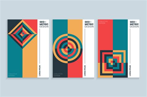 Retro Bauhaus Cover Design Collection Graphic By Medelwardi Creative