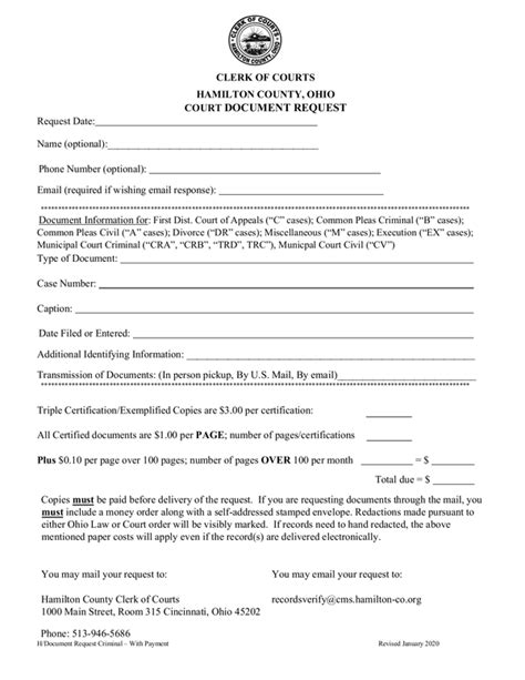 Fill - Free fillable Hamilton County Clerk of Courts PDF forms