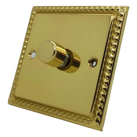 Georgian Polished Brass Led Dimmer Sockets And Switches