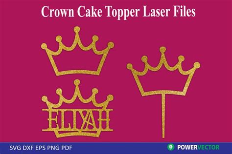 Crown Cake Topper Laser Filesbirthday Decor Cutting File