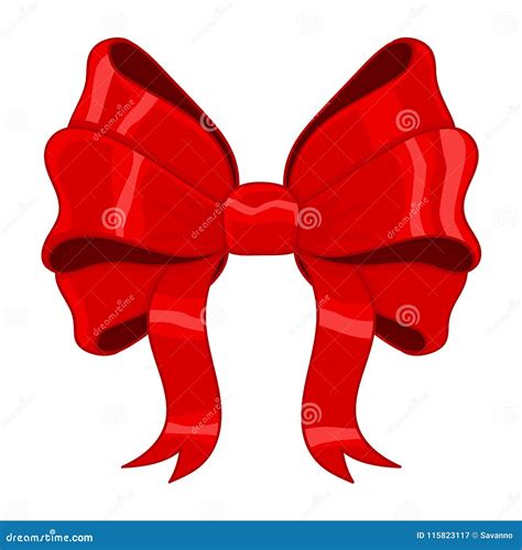 Red Ribbon Bow Stock Vector Illustration Of Satin Birthday 115823117