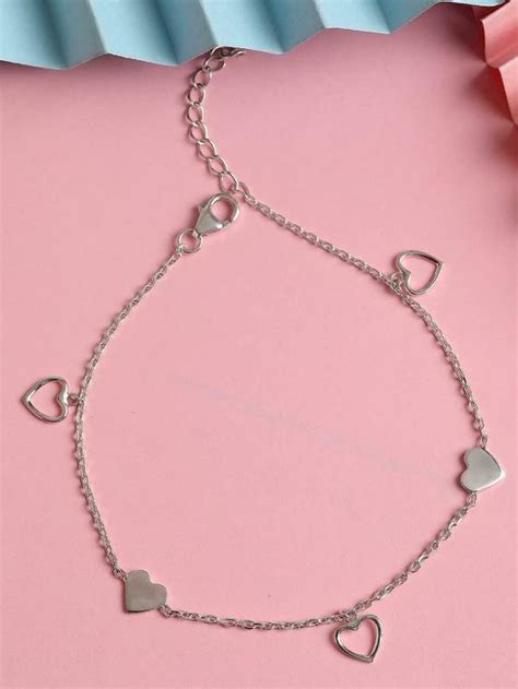 Clara Sterling Silver Heart Anklet Women Jiomart