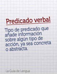 Predicado verbal La guía de Lengua