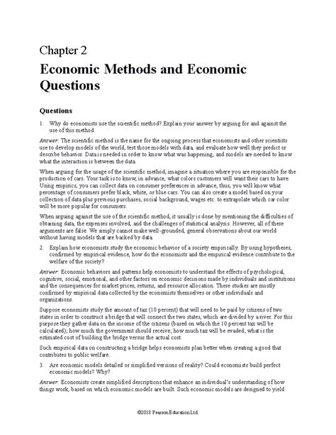 Ch02 - Economic Methods: Questions & Problems from Chapter 2 - Studeersnel